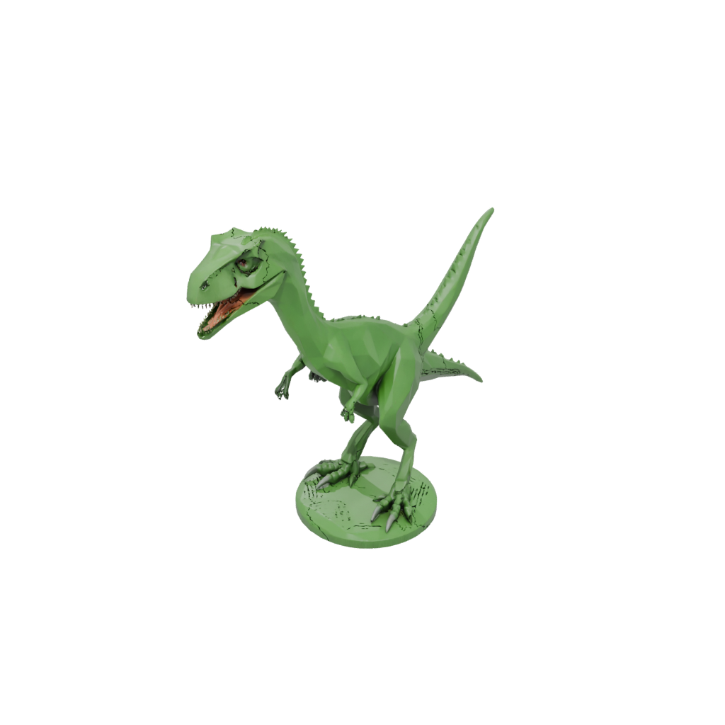 Glow Low-Poly Deinonychus — dinosaurs 3D print model, STL
