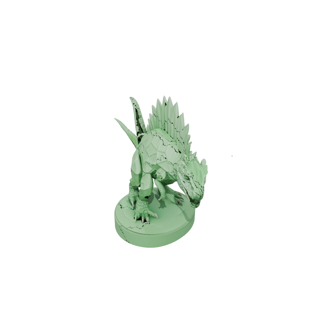 Glow Low-Poly Dimetrodon — dinosaurs 3D print model, STL