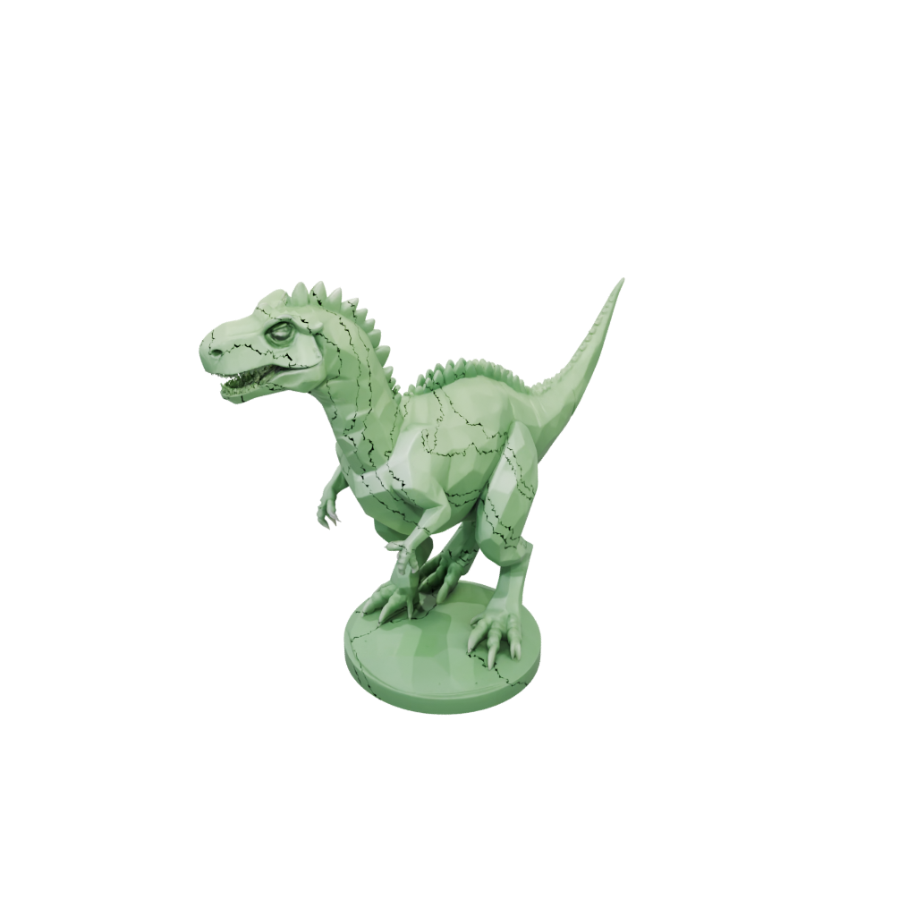 Glow Low-Poly Pachycephalosaurus — dinosaurs 3D print model, STL