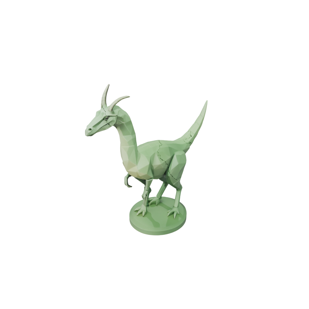 Glow Low-Poly Parasaurolophus — dinosaurs 3D print model, STL