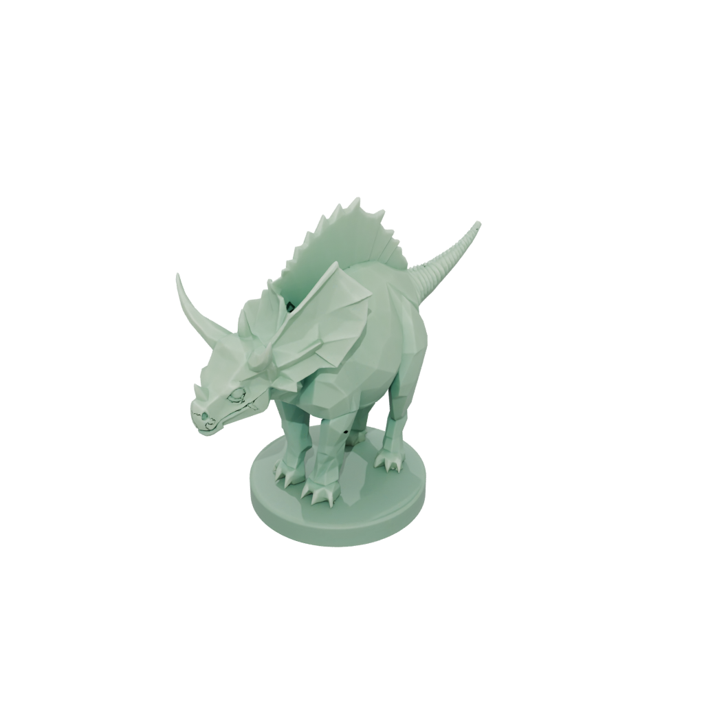 Glow Low-Poly Triceratops — dinosaurs 3D print model, STL