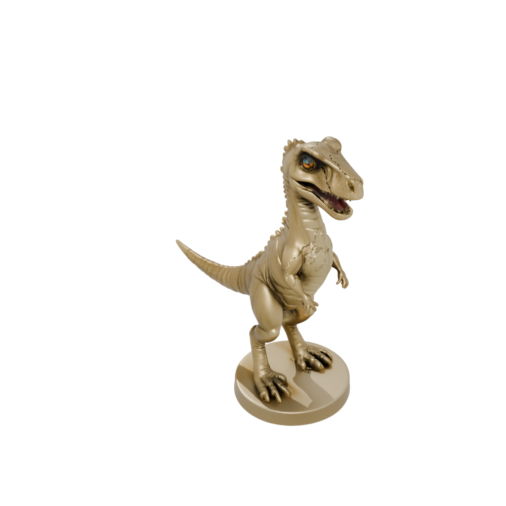 Gold Chibi Allosaurus — dinosaurs 3D print model, STL