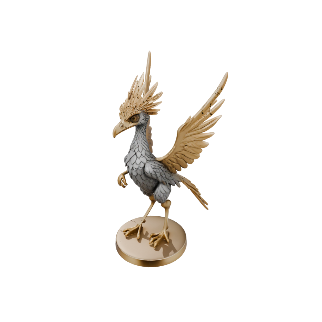 Gold Chibi Archaeopteryx — dinosaurs 3D print model, STL