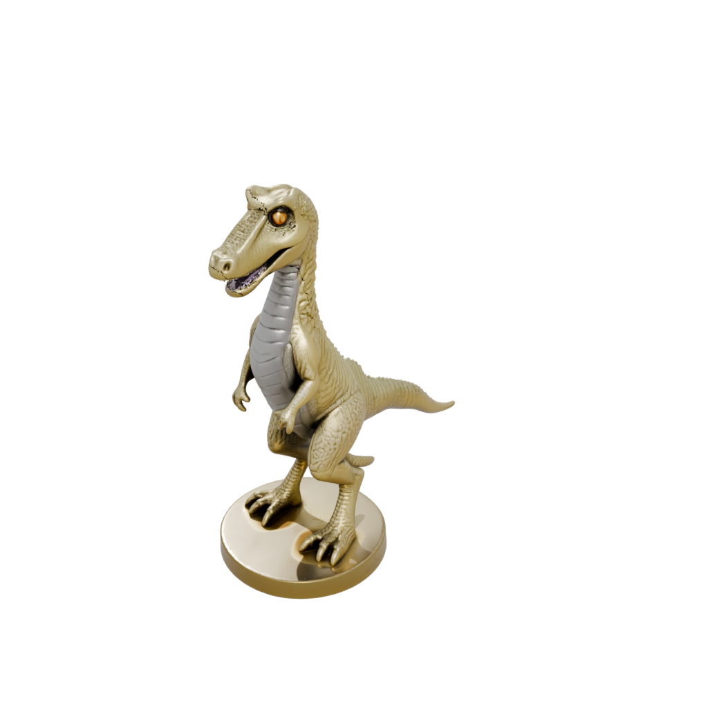 Gold Chibi Baryonyx — dinosaurs 3D print model, STL