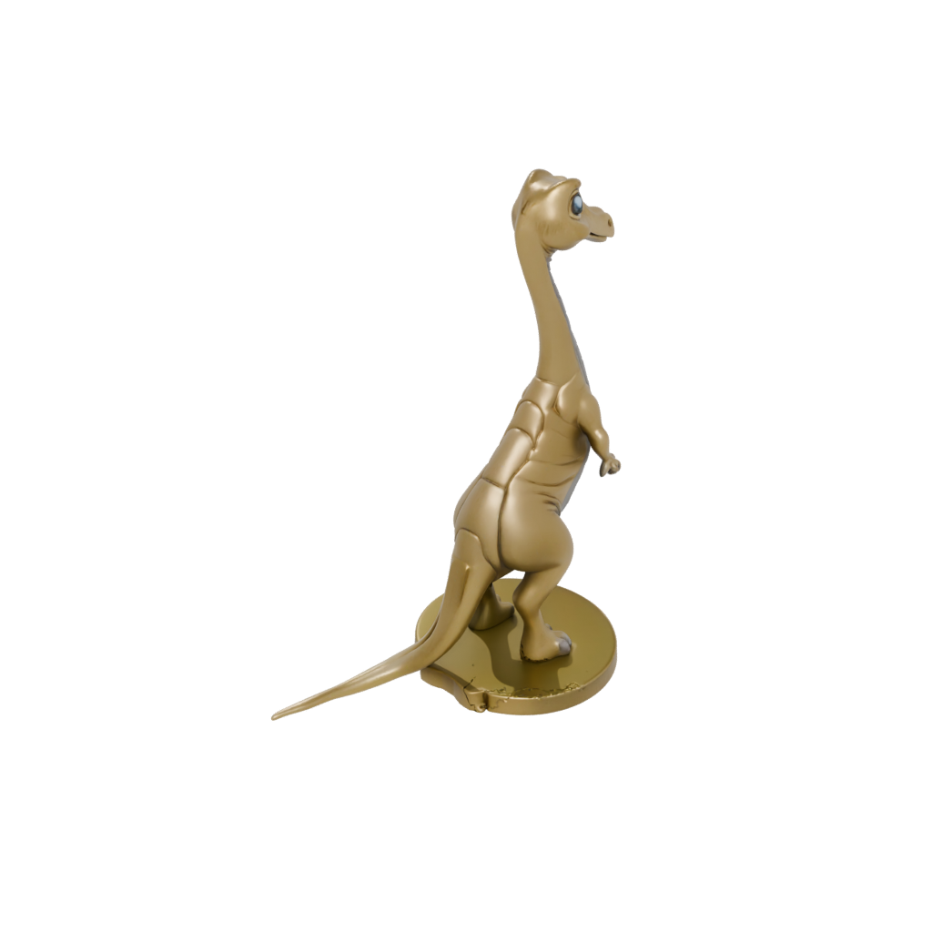 Gold Chibi Brachiosaurus — dinosaurs 3D print model, STL