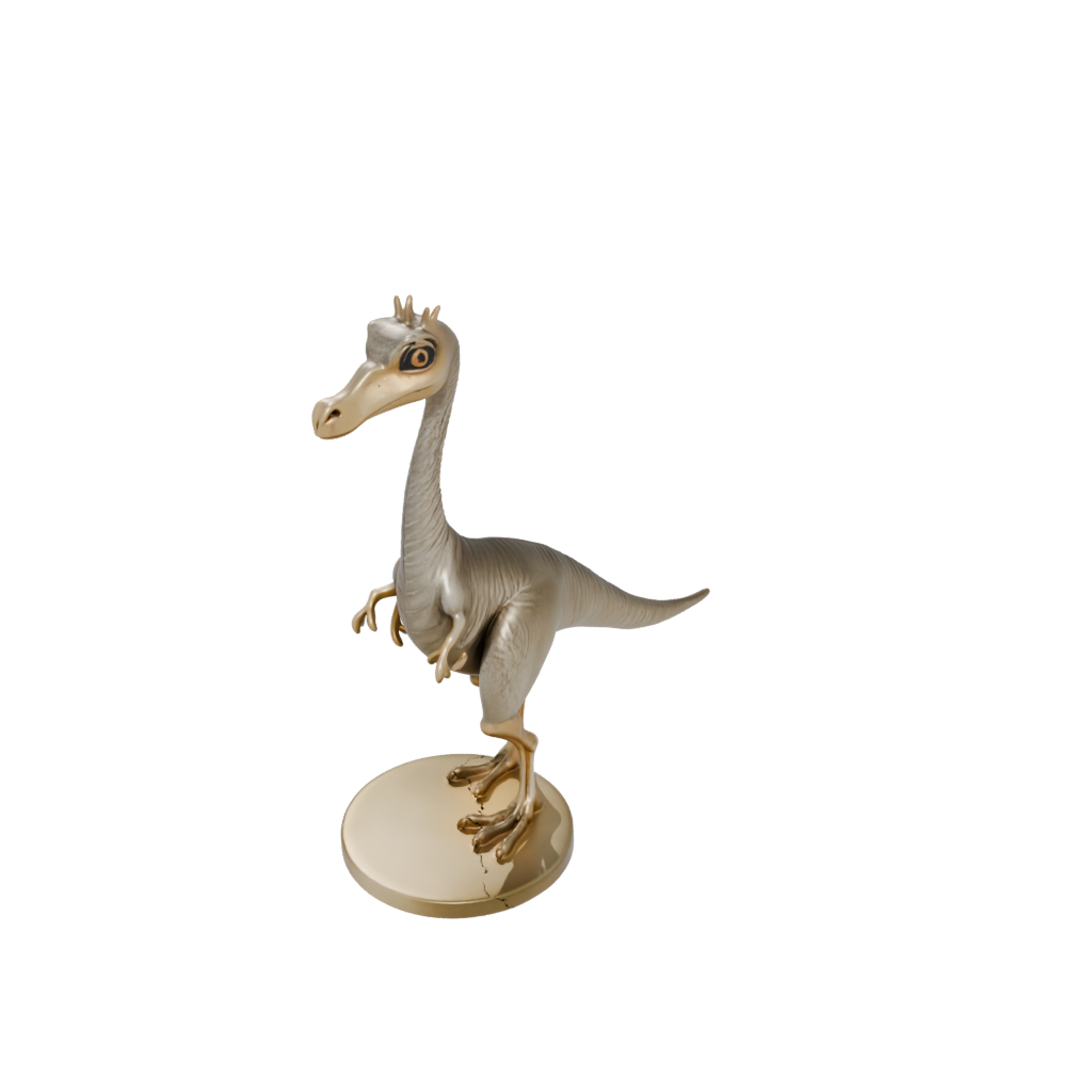 Gold Chibi Gallimimus — dinosaurs 3D print model, STL