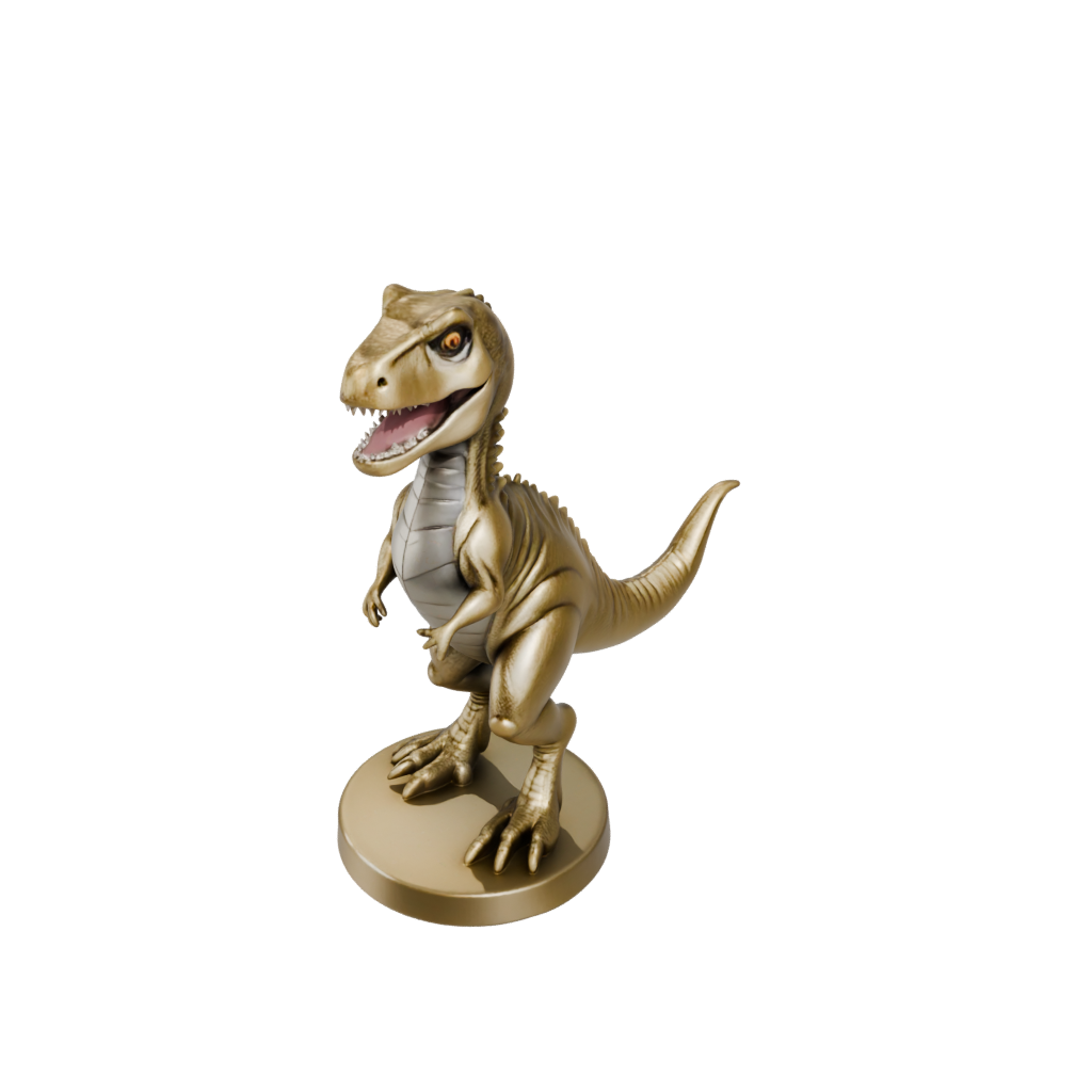 Gold Chibi Giganotosaurus — dinosaurs 3D print model, STL