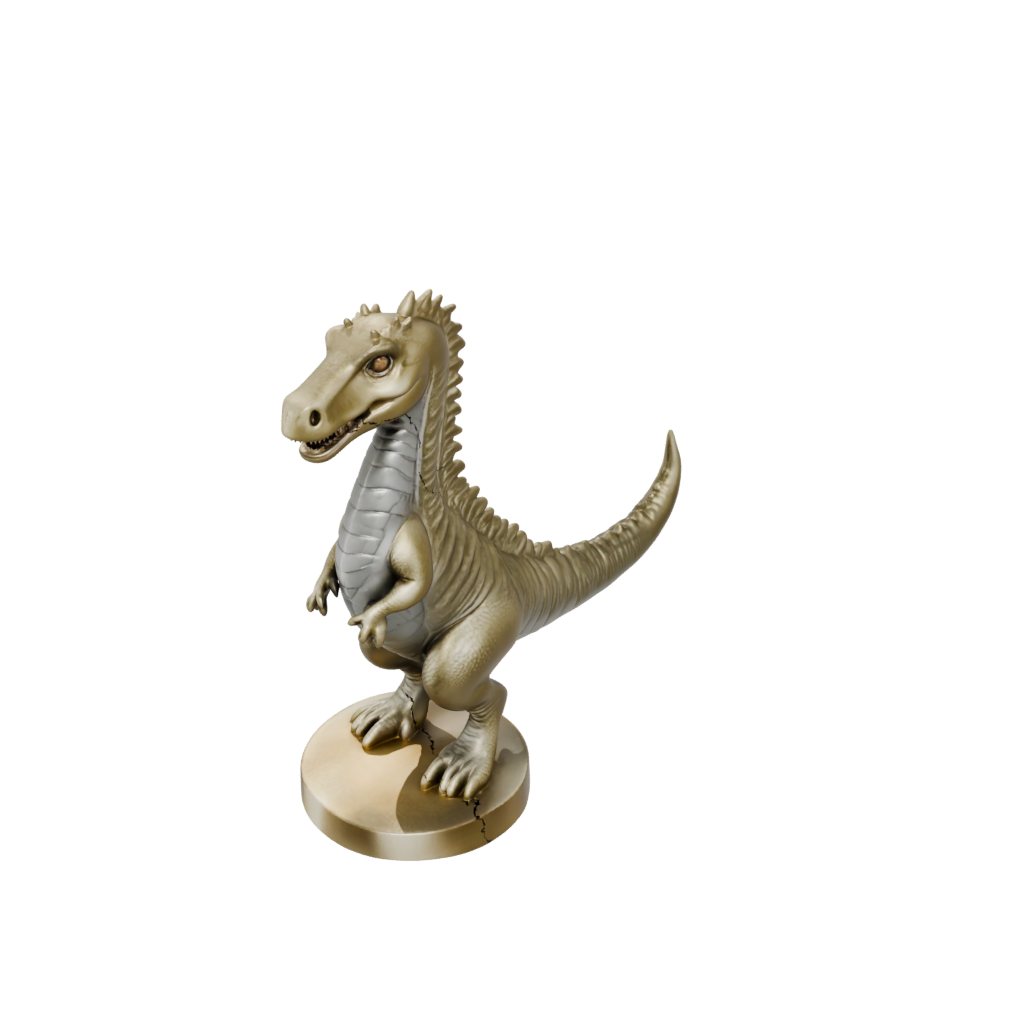 Gold Chibi Iguanodon — dinosaurs 3D print model, STL