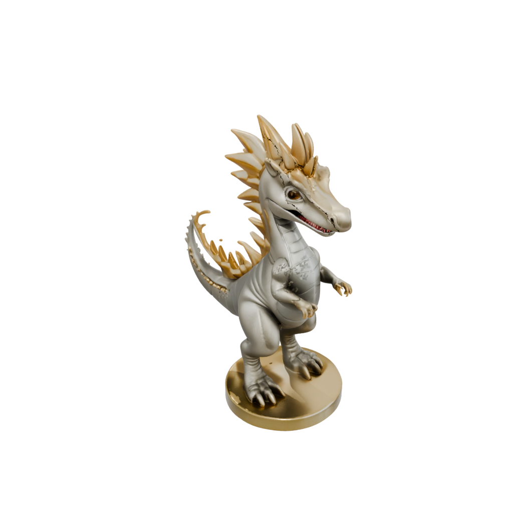 Gold Chibi Kentrosaurus — dinosaurs 3D print model, STL