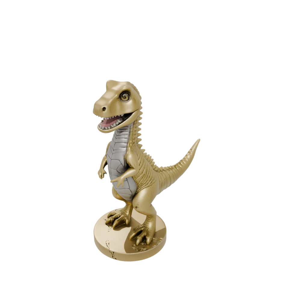 Gold Chibi Megalosaurus — dinosaurs 3D print model, STL