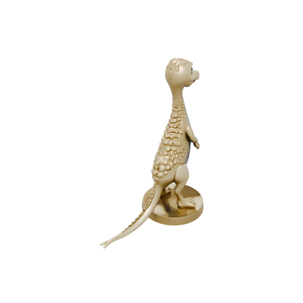 Gold Chibi Plesiosaur — dinosaurs 3D print model, STL