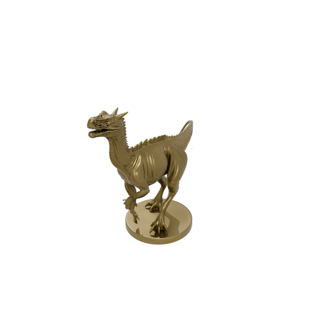 Gold Feathered Carnotaurus — dinosaurs 3D print model, STL