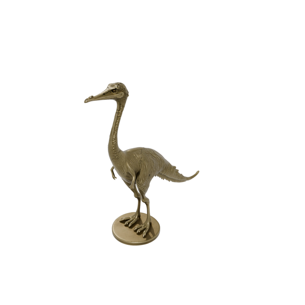 Gold Feathered Gallimimus — dinosaurs 3D print model, STL