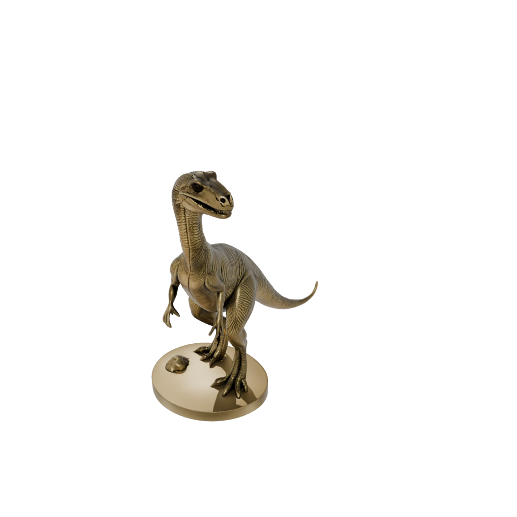 Gold Feathered Megalosaurus — dinosaurs 3D print model, STL