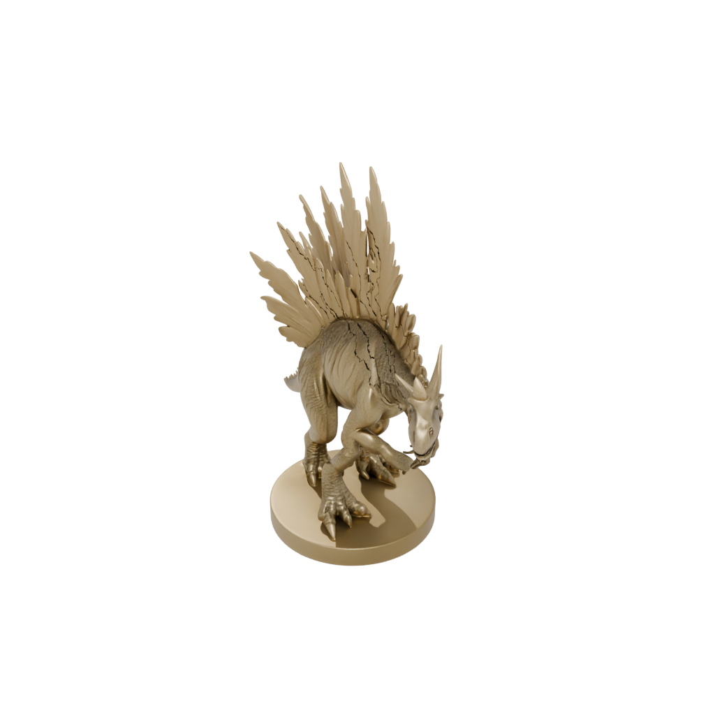 Gold Feathered Stegosaurus — dinosaurs 3D print model, STL