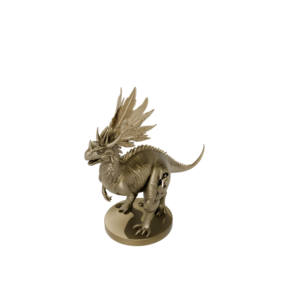 Gold Feathered Styracosaurus — dinosaurs 3D print model, STL