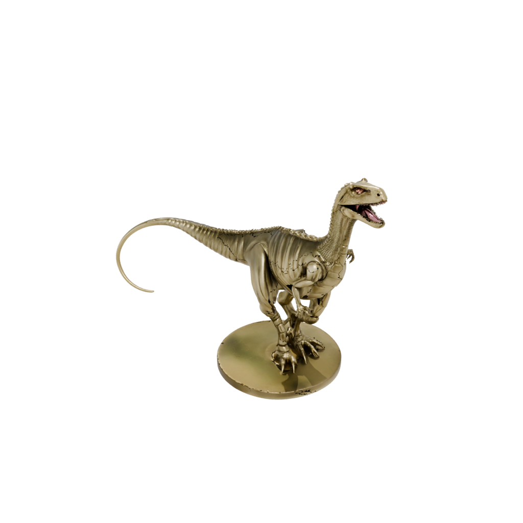 Gold Flexi Allosaurus — dinosaurs 3D print model, STL