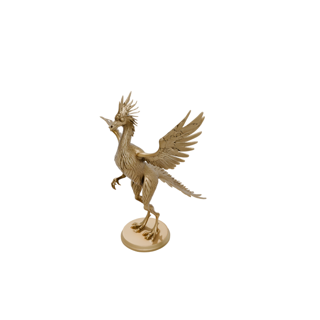 Gold Flexi Archaeopteryx — dinosaurs 3D print model, STL