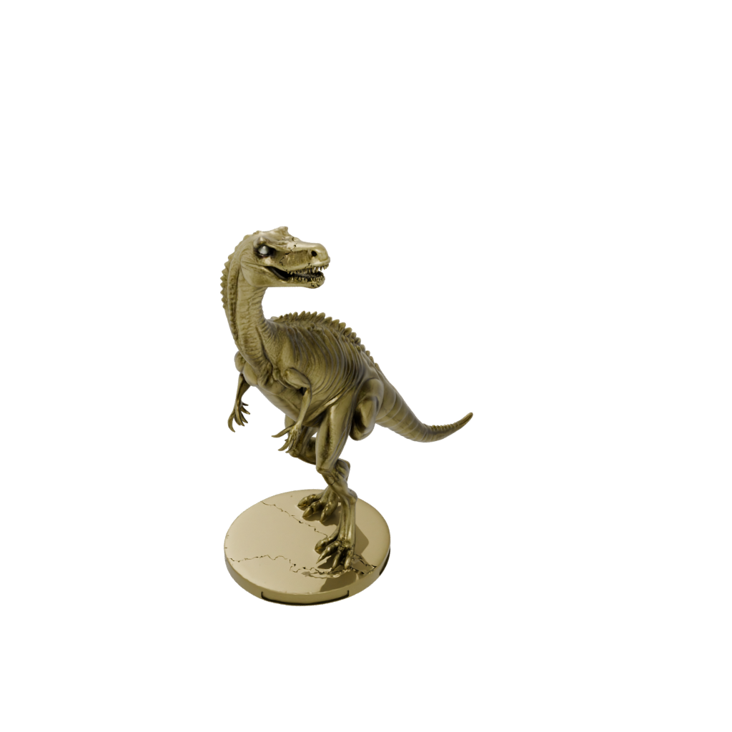 Gold Flexi Baryonyx — dinosaurs 3D print model, STL