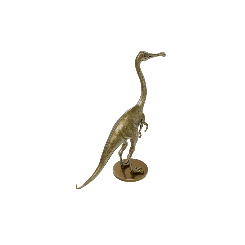 Gold Flexi Gallimimus — dinosaurs 3D print model, STL