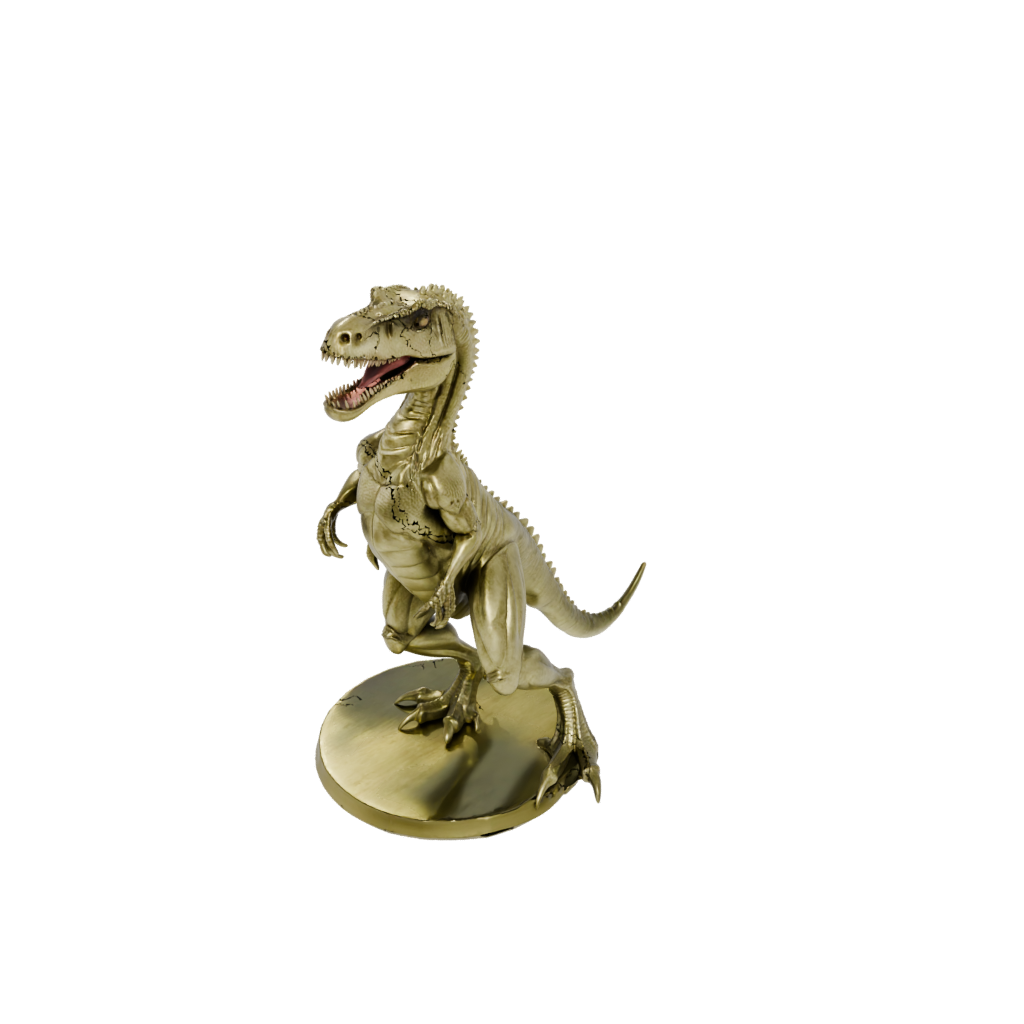 Gold Flexi Giganotosaurus — dinosaurs 3D print model, STL
