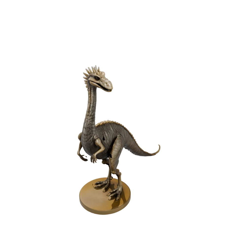 Gold Flexi Therizinosaurus — dinosaurs 3D print model, STL