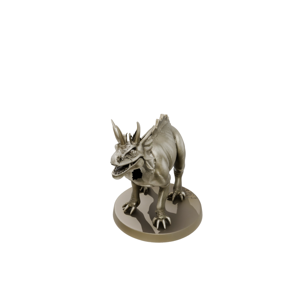 Gold Flexi Triceratops — dinosaurs 3D print model, STL