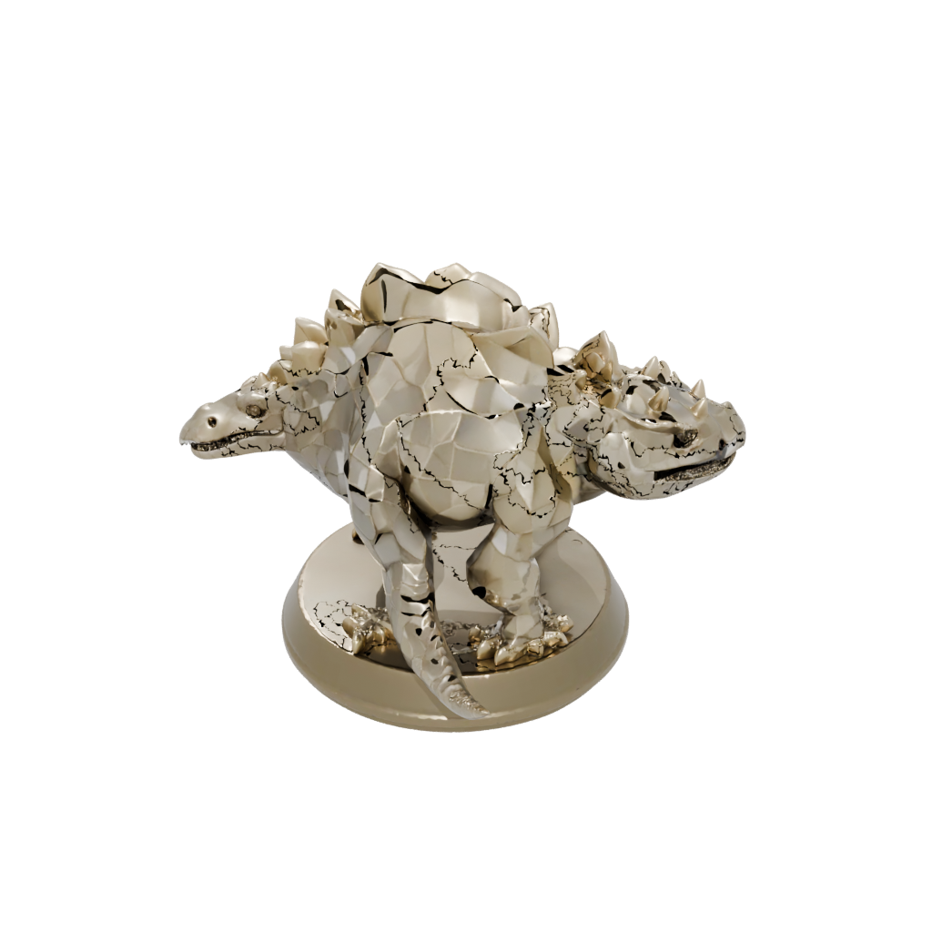 Gold Low-Poly Ankylosaurus