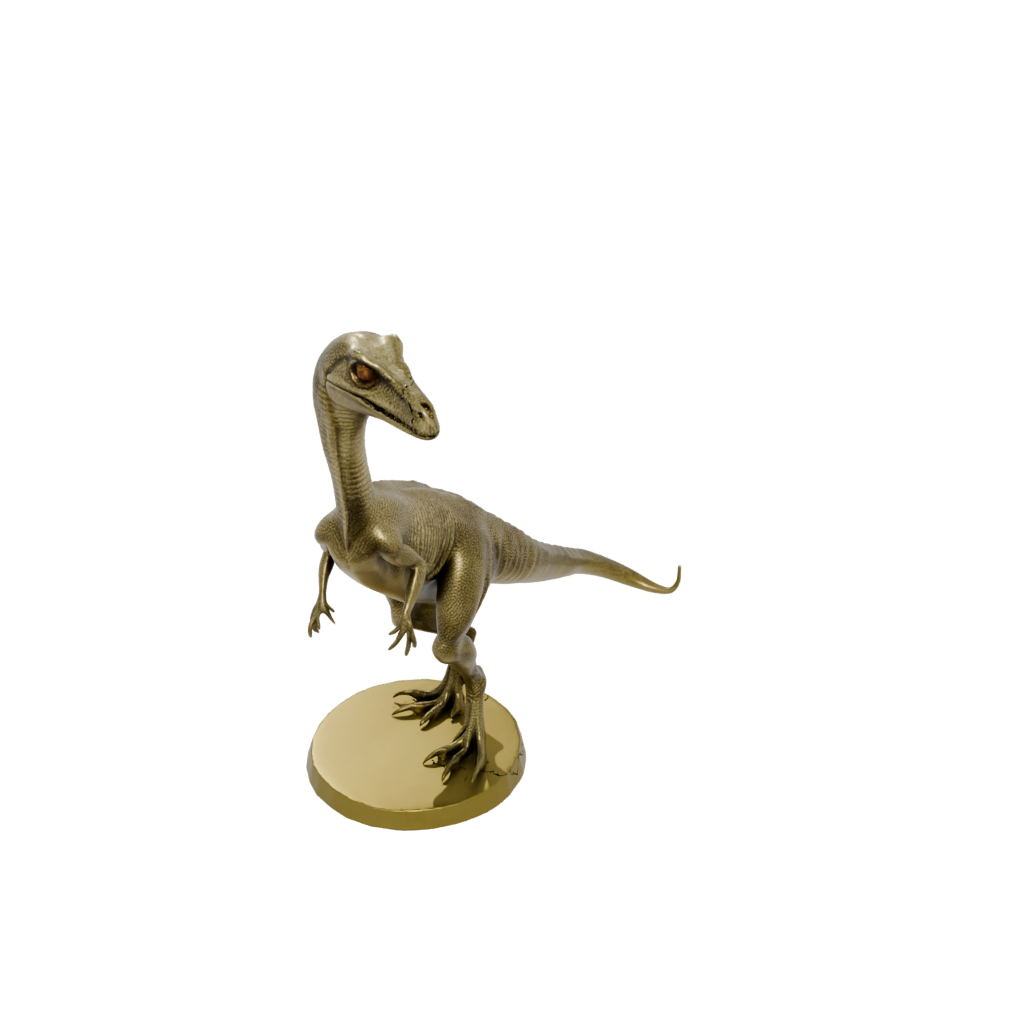 Gold Compsognathus — dinosaurs 3D print model, STL