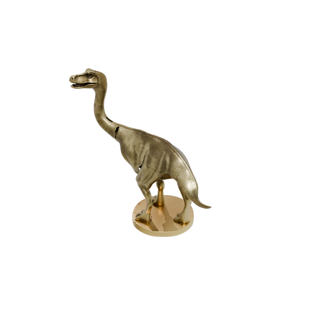 Gold Diplodocus — dinosaurs 3D print model, STL