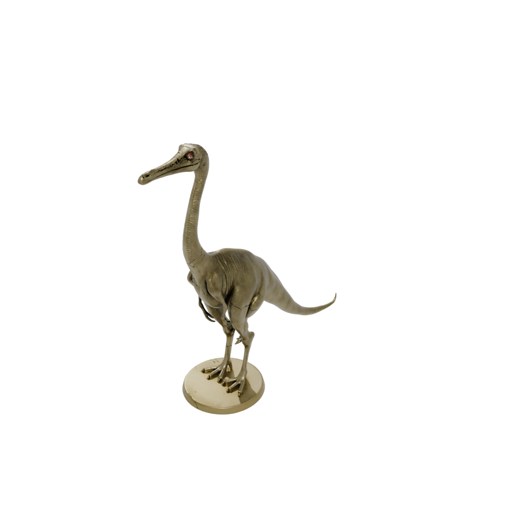 Gold Gallimimus — dinosaurs 3D print model, STL