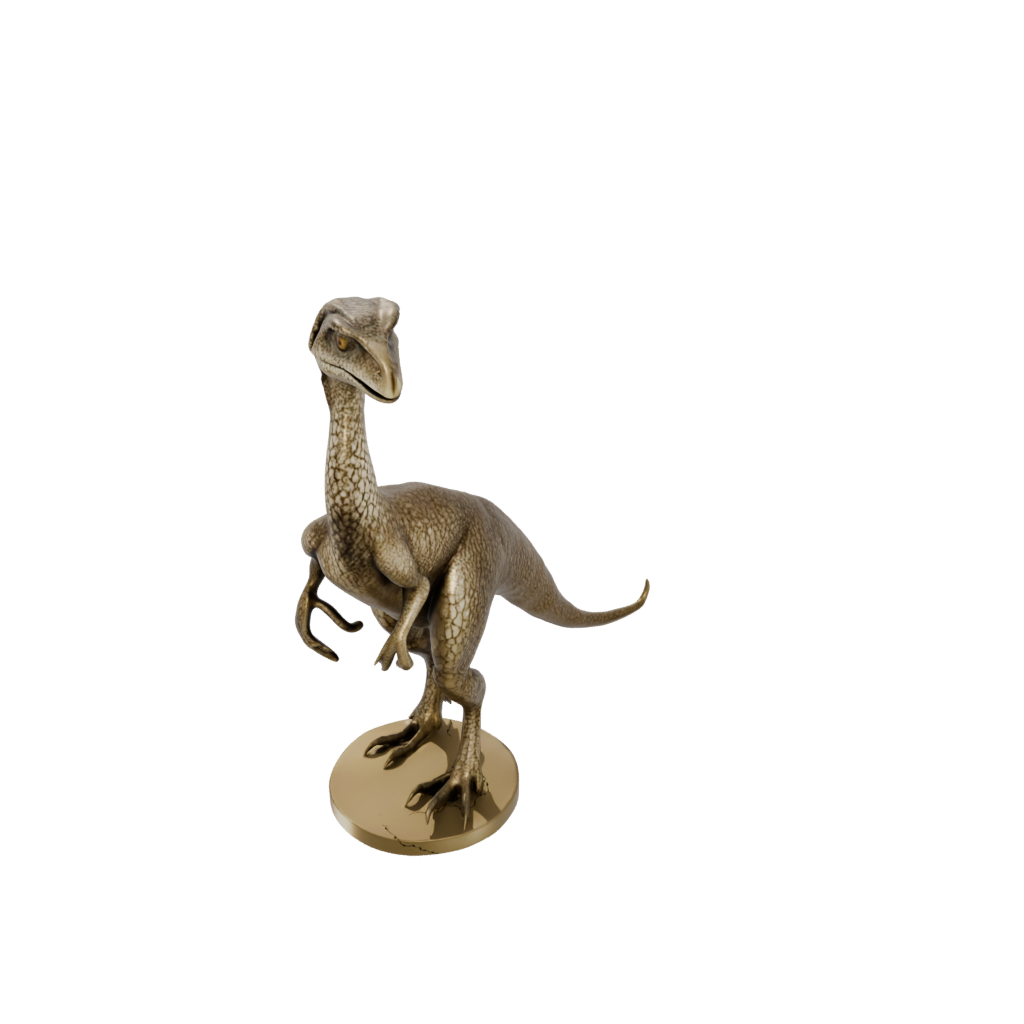 Gold Oviraptor — dinosaurs 3D print model, STL