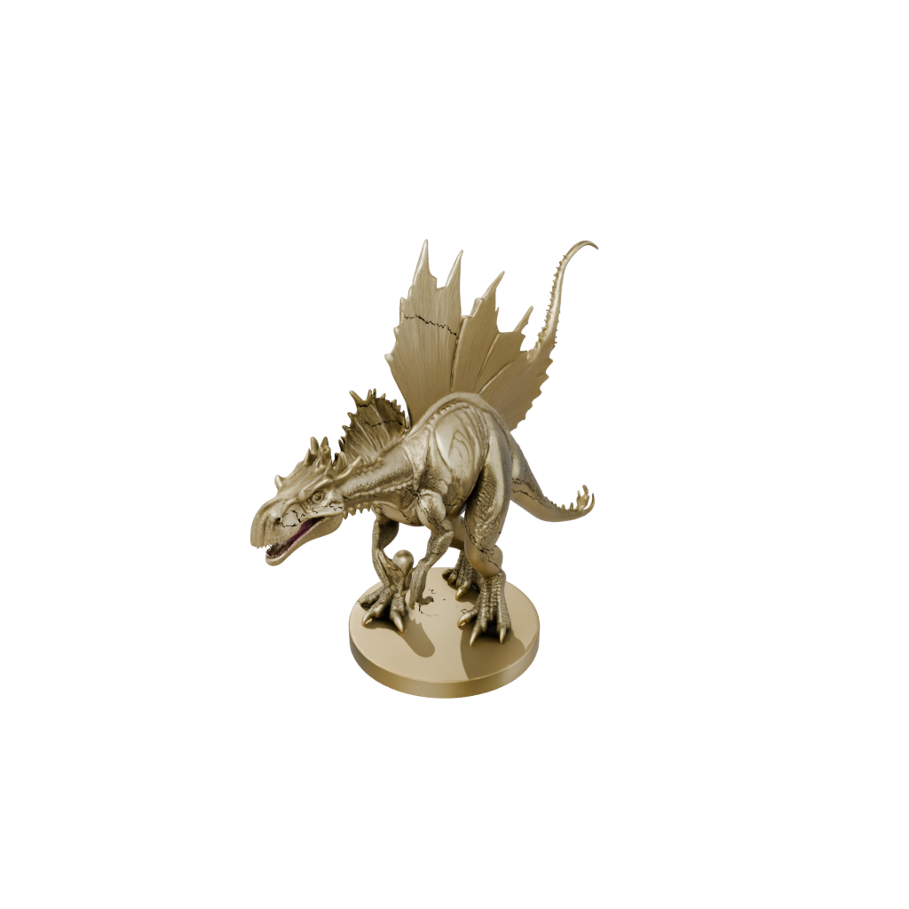 Gold Stegosaurus — dinosaurs 3D print model, STL