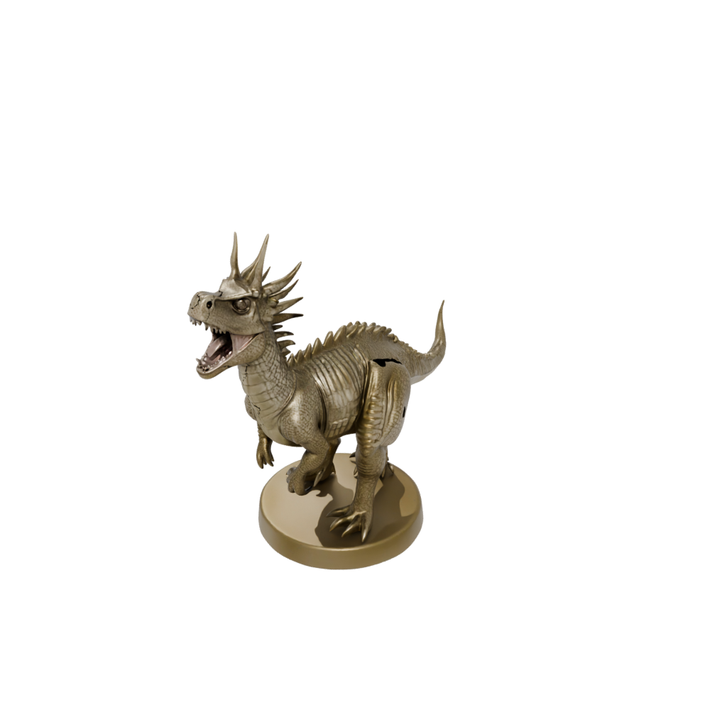 Gold Styracosaurus — dinosaurs 3D print model, STL