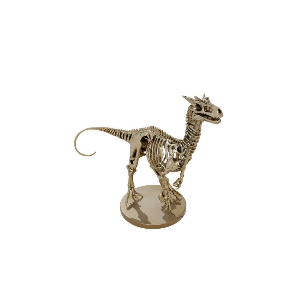 Gold Skeleton Carnotaurus — dinosaurs 3D print model, STL