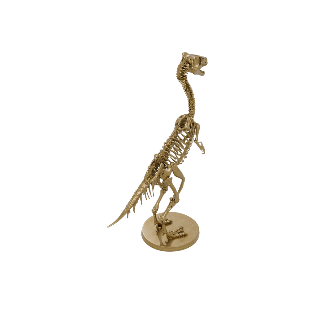 Gold Skeleton Compsognathus — dinosaurs 3D print model, STL