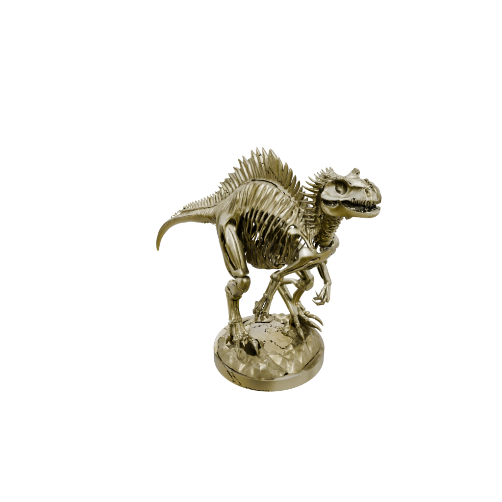 Gold Skeleton Dimetrodon — dinosaurs 3D print model, STL