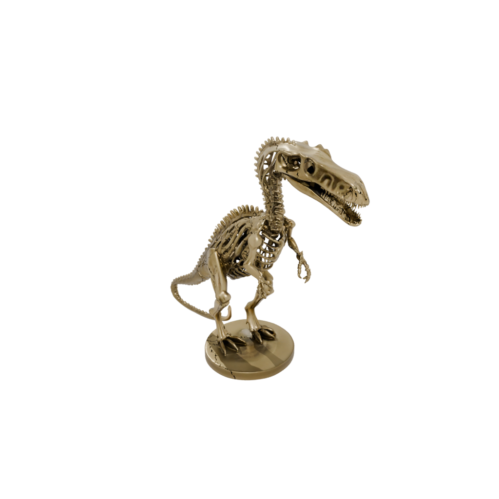 Gold Skeleton Megalosaurus — dinosaurs 3D print model, STL