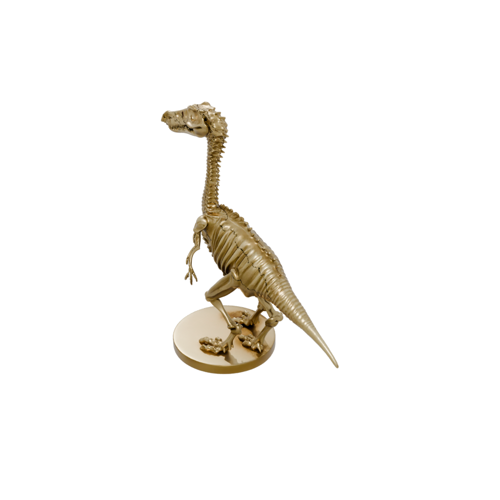 Gold Skeleton Spinosaurus — dinosaurs 3D print model, STL