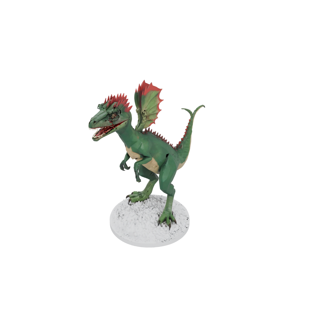Holiday Low-Poly Dilophosaurus — dinosaurs 3D print model, STL