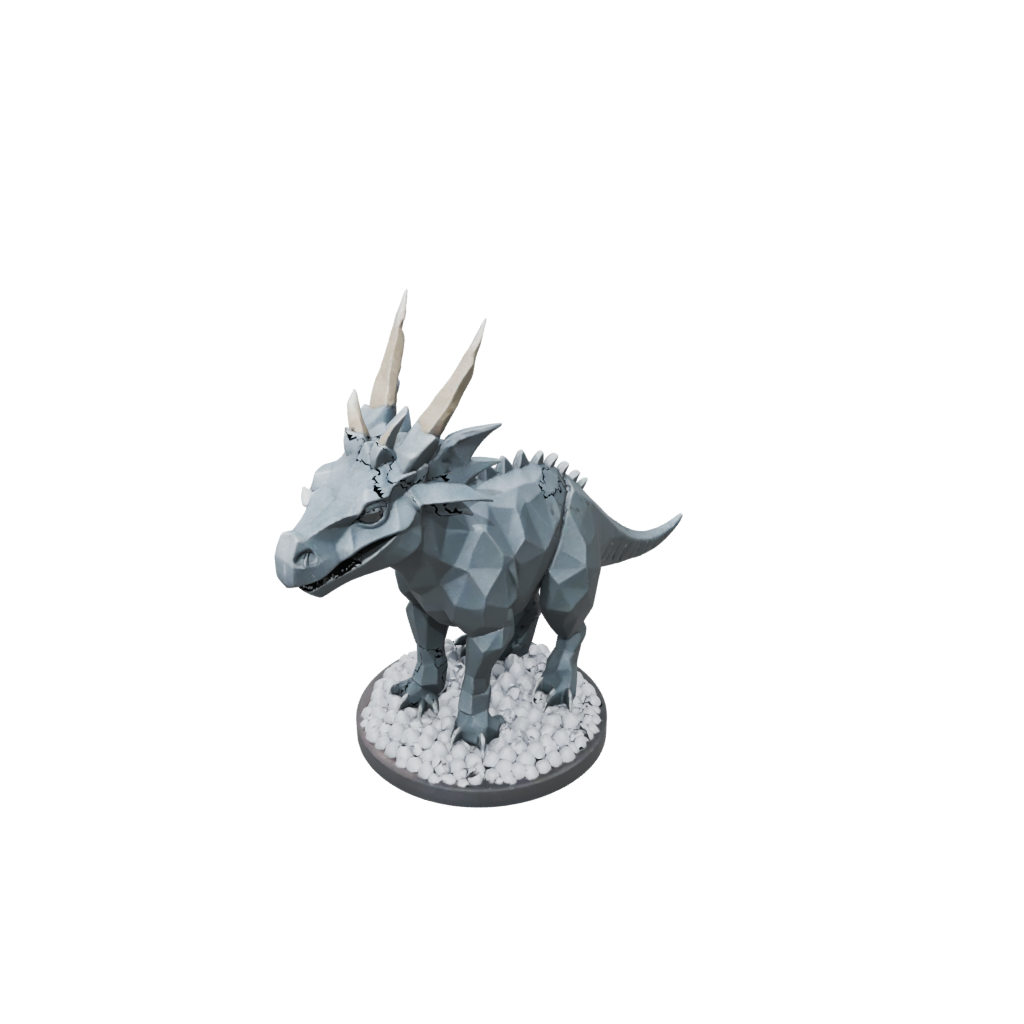 Holiday Low-Poly Styracosaurus — dinosaurs 3D print model, STL