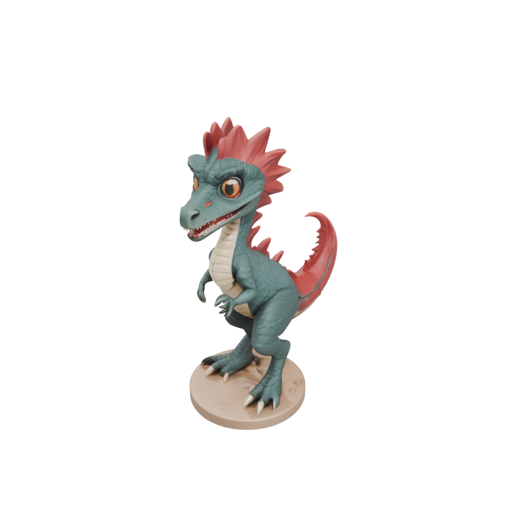 Jumbo Chibi Dilophosaurus — dinosaurs 3D print model, STL