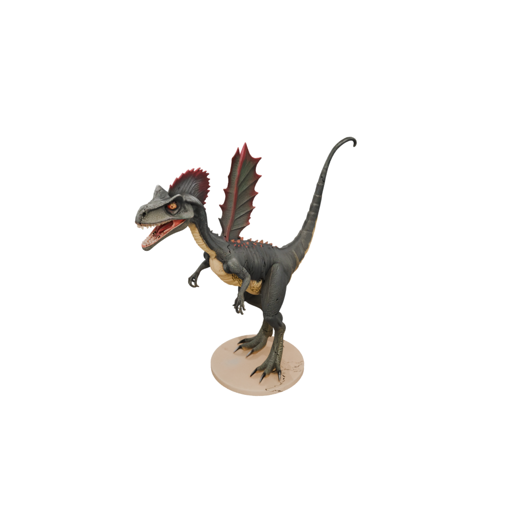 Jumbo Flexi Dilophosaurus — dinosaurs 3D print model, STL
