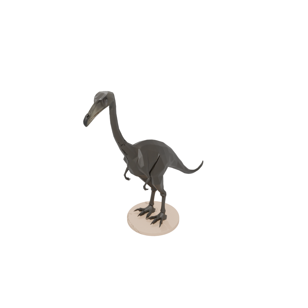 Jumbo Low-Poly Gallimimus — dinosaurs 3D print model, STL