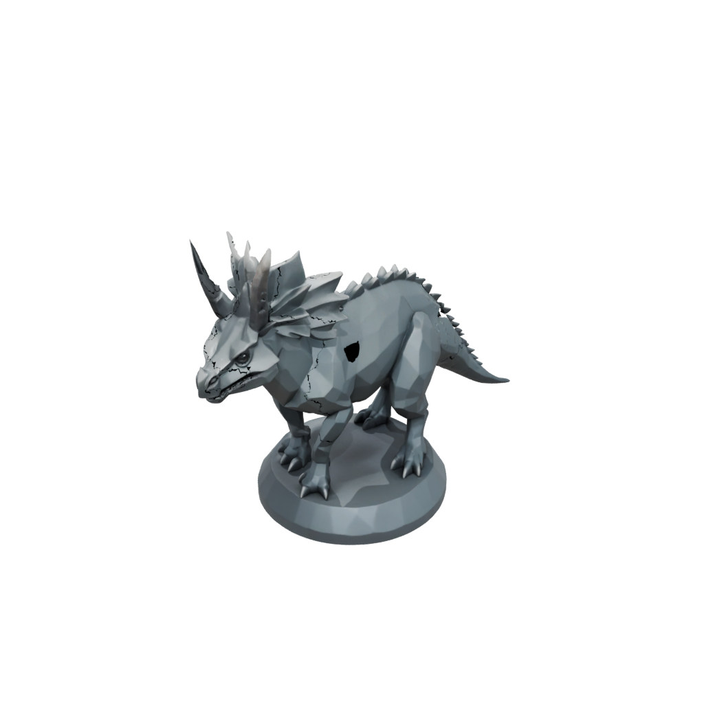 Jumbo Low-Poly Styracosaurus — dinosaurs 3D print model, STL