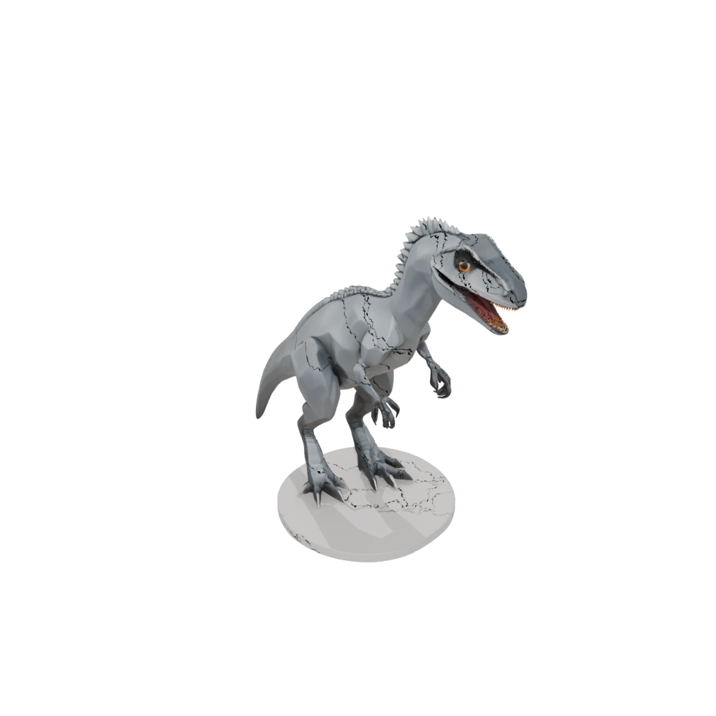 Jumbo Low-Poly Utahraptor — dinosaurs 3D print model, STL