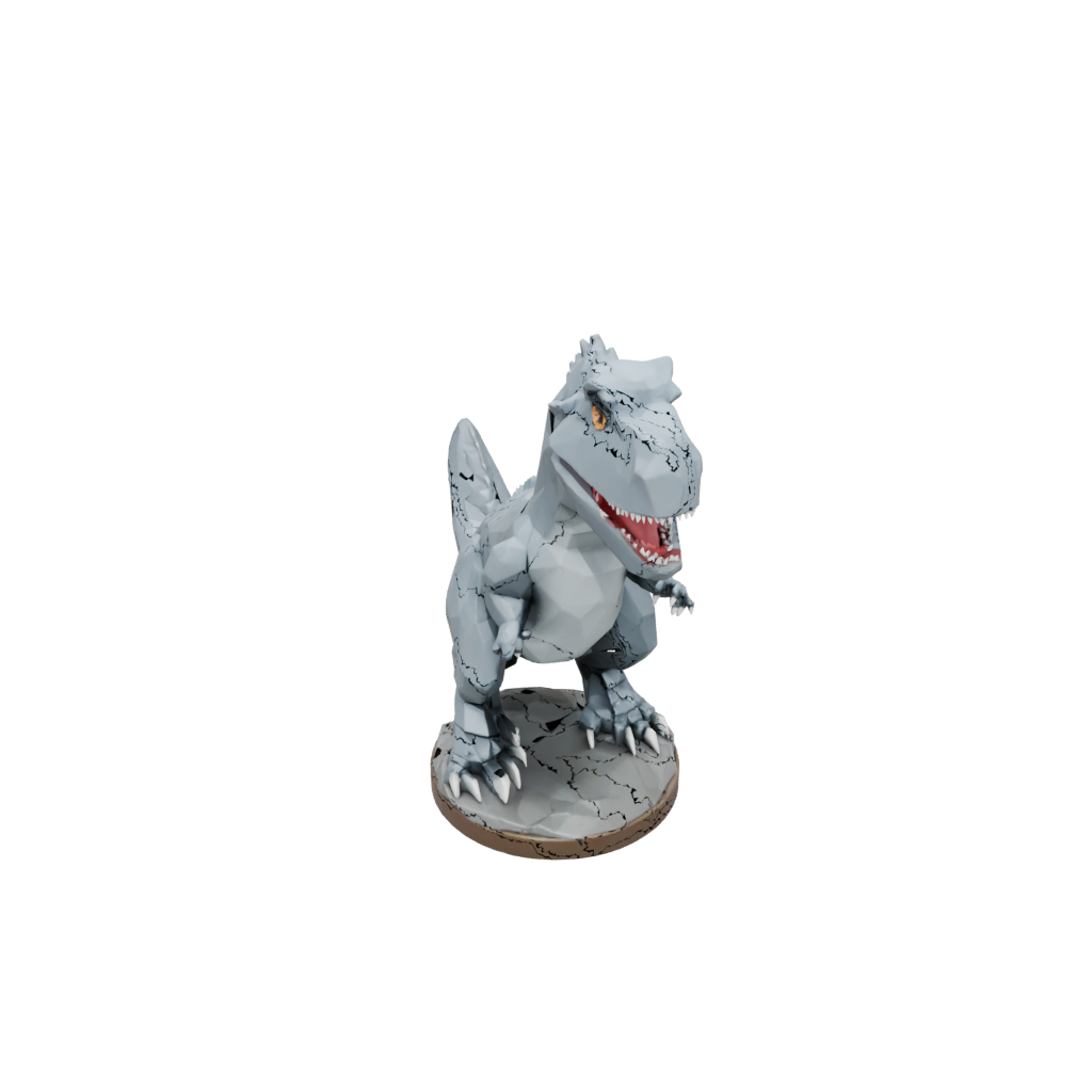 Low-Poly Chibi Giganotosaurus — dinosaurs 3D print model, STL