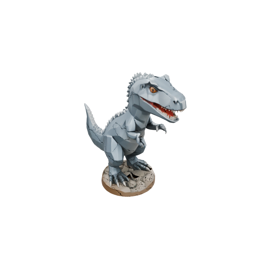 Low-Poly Chibi Megalosaurus — dinosaurs 3D print model, STL