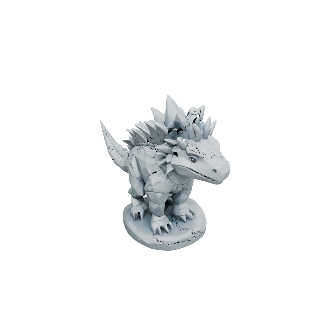Low-Poly Chibi Stegosaurus — dinosaurs 3D print model, STL