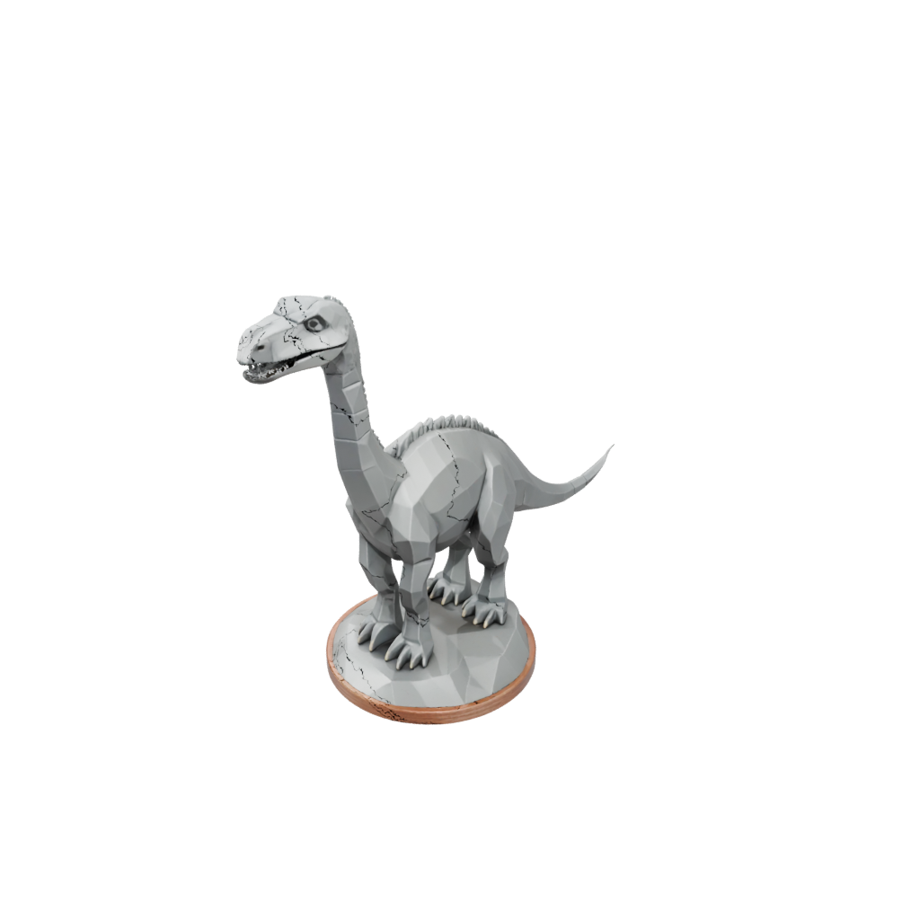 Low-Poly Diplodocus — dinosaurs 3D print model, STL